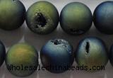 CAG6268 15 inches 20mm round plated druzy agate beads wholesale