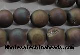 CAG6293 15 inches 10mm round plated druzy agate beads wholesale