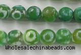 CAG6391 15 inches 8mm faceted round tibetan agate gemstone beads