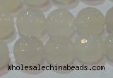 CAG6515 15.5 inches 14mm faceted round Brazilian white agate beads