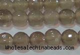 CAG6537 15.5 inches 8mm faceted round Brazilian grey agate beads