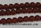 CAG6551 15.5 inches 5mm round matte red agate beads wholesale