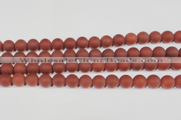 CAG6556 15.5 inches 12mm round matte red agate beads wholesale