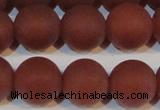 CAG6557 15.5 inches 14mm round matte red agate beads wholesale