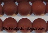 CAG6558 15.5 inches 16mm round matte red agate beads wholesale