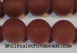 CAG6559 15.5 inches 18mm round matte red agate beads wholesale