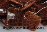 CAG656 15.5 inches 18*18mm faceted rhombic natural fire agate beads