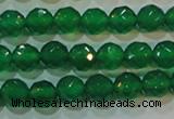 CAG6612 15.5 inches 6mm faceted round green agate gemstone beads