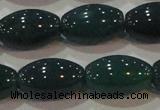 CAG6624 15.5 inches 11*17mm rice green agate gemstone beads