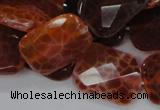 CAG664 15.5 inches 18*25mm faceted rectangle natural fire agate beads