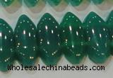 CAG6640 15.5 inches 8*20mm marquise double drilled green agate beads