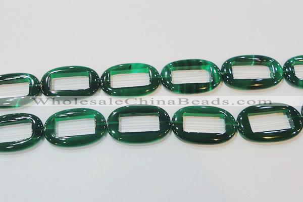 CAG6646 15.5 inches 25*38mm oval green agate gemstone beads