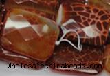 CAG665 15.5 inches 22*30mm faceted rectangle natural fire agate beads