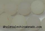 CAG6682 15 inches 12mm round white pilates agate beads