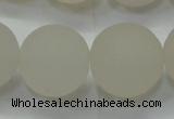 CAG6685 15 inches 18mm round white pilates agate beads