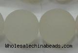 CAG6686 15 inches 18mm round white pilates agate beads