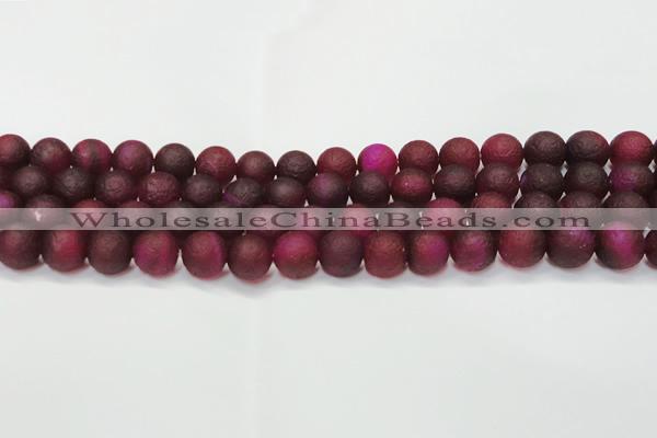 CAG6710 15 inches 8mm round plum pilates agate beads