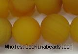 CAG6723 15 inches 14mm round yellow pilates agate beads