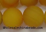 CAG6725 15 inches 18mm round yellow pilates agate beads