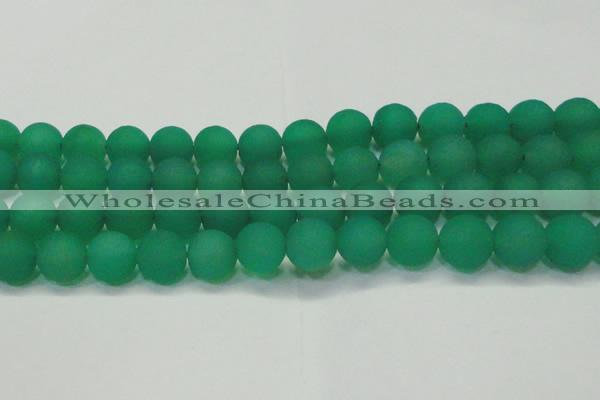 CAG6732 15 inches 12mm round green pilates agate beads