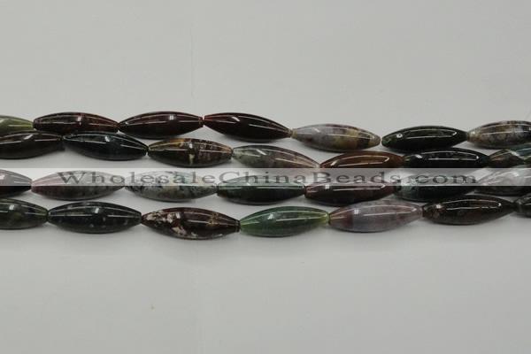 CAG6830 15.5 inches 10*30mm rice Indian agate beads wholesale