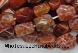 CAG687 15.5 inches 10*14mm nugget natural fire agate beads wholesale