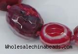 CAG6883 12*14mm - 25*30mm faceted drum dragon veins agate beads