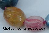 CAG6885 12*14mm - 25*30mm faceted drum dragon veins agate beads