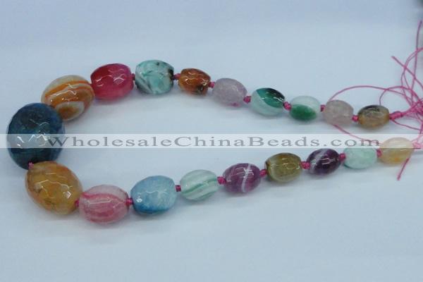 CAG6885 12*14mm - 25*30mm faceted drum dragon veins agate beads