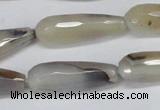 CAG6890 15.5 inches 10*30mm faceted teardrop line agate beads