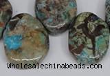 CAG7071 Top drilled 20*30mm - 25*35mm freeform ocean agate beads