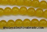 CAG7102 15.5 inches 8mm round yellow agate gemstone beads