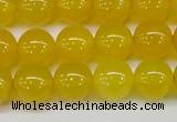 CAG7104 15.5 inches 12mm round yellow agate gemstone beads