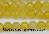 CAG7109 15.5 inches 8mm round yellow agate gemstone beads