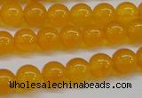 CAG7110 15.5 inches 8mm round yellow agate gemstone beads