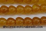 CAG7114 15.5 inches 9*10mm apple-shaped yellow agate gemstone beads