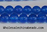 CAG7160 15.5 inches 8mm round blue agate gemstone beads