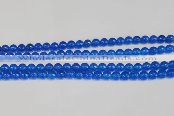 CAG7160 15.5 inches 8mm round blue agate gemstone beads