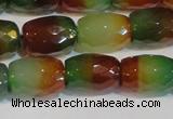 CAG7180 15.5 inches 12*16mm drum rainbow agate gemstone beads