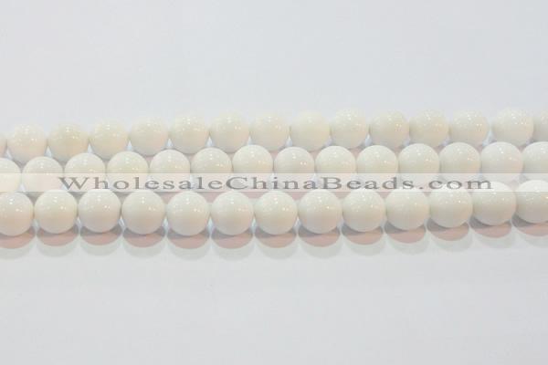 CAG7182 15.5 inches 14mm round white agate gemstone beads