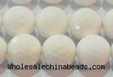 CAG7186 15.5 inches 16mm faceted round white agate gemstone beads