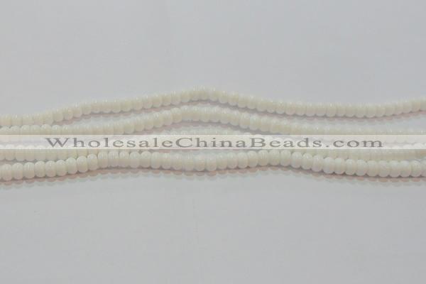 CAG7190 15.5 inches 4*6mm rondelle white agate gemstone beads