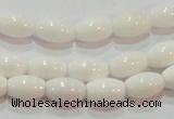 CAG7200 15.5 inches 5*8mm rice white agate gemstone beads