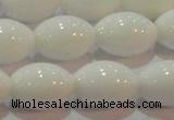 CAG7204 15.5 inches 12*16mm rice white agate gemstone beads