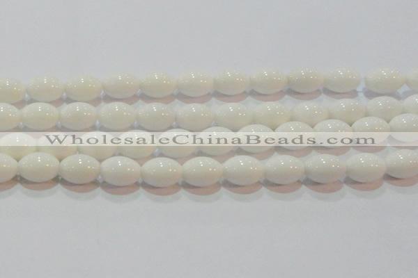 CAG7204 15.5 inches 12*16mm rice white agate gemstone beads