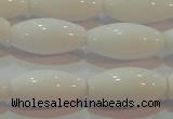 CAG7205 15.5 inches 8*16mm rice white agate gemstone beads