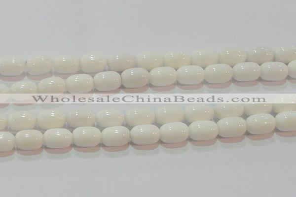 CAG7212 15.5 inches 10*14mm drum white agate gemstone beads