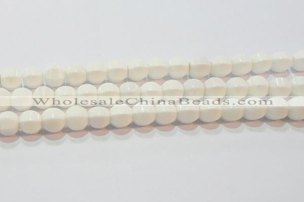 CAG7214 15.5 inches 12*12mm pumpkin white agate gemstone beads