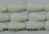 CAG722 15.5 inches 10*20mm teardrop white agate gemstone beads