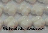 CAG7220 15.5 inches 12*12mm carved flower white agate gemstone beads